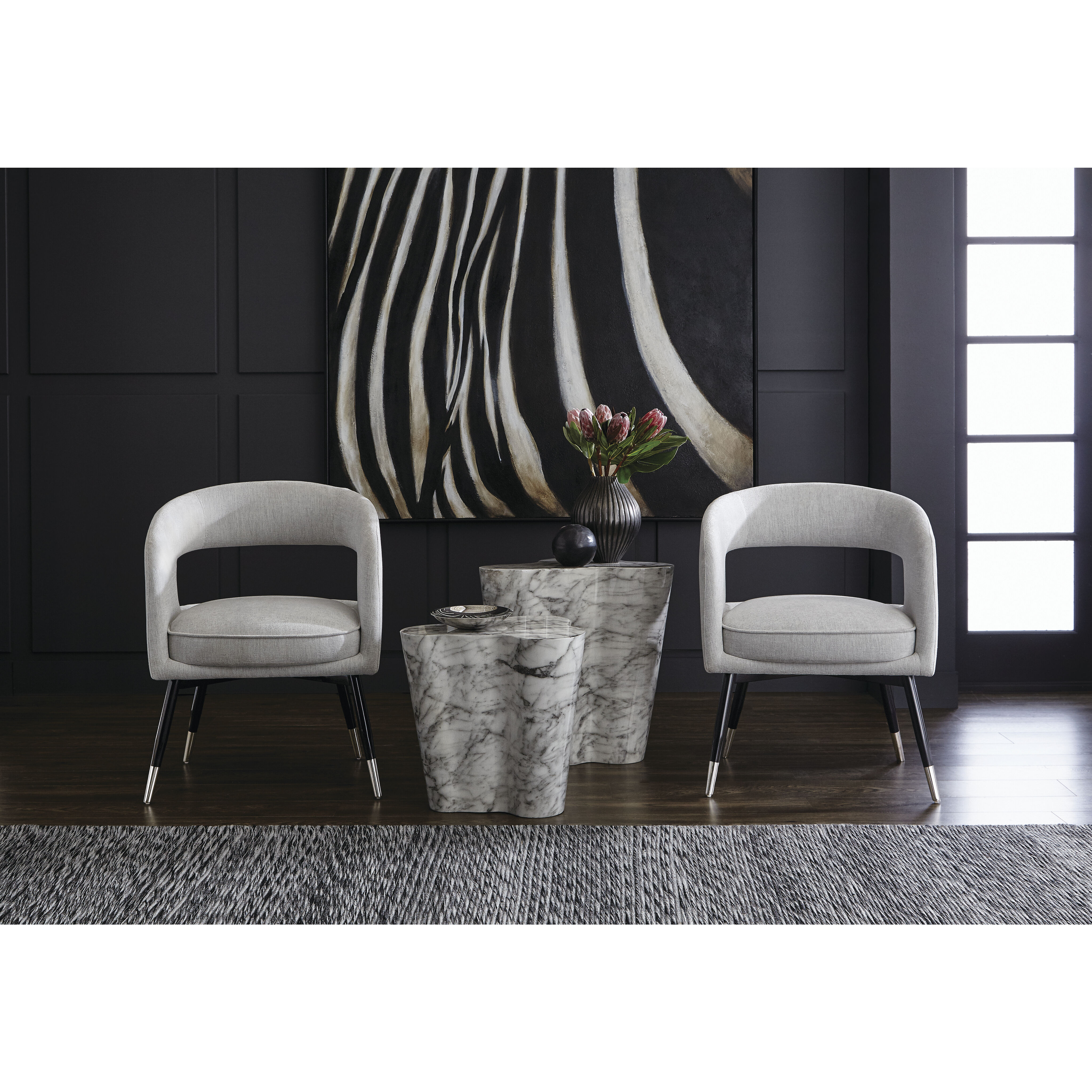 Ava 18 X 18 inch Marble Look Outdoor End Table, Small